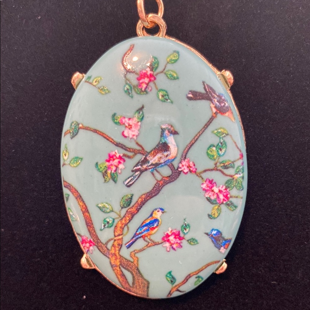 Green and Pink Floral Drop Earrings - Picture 2 of 5